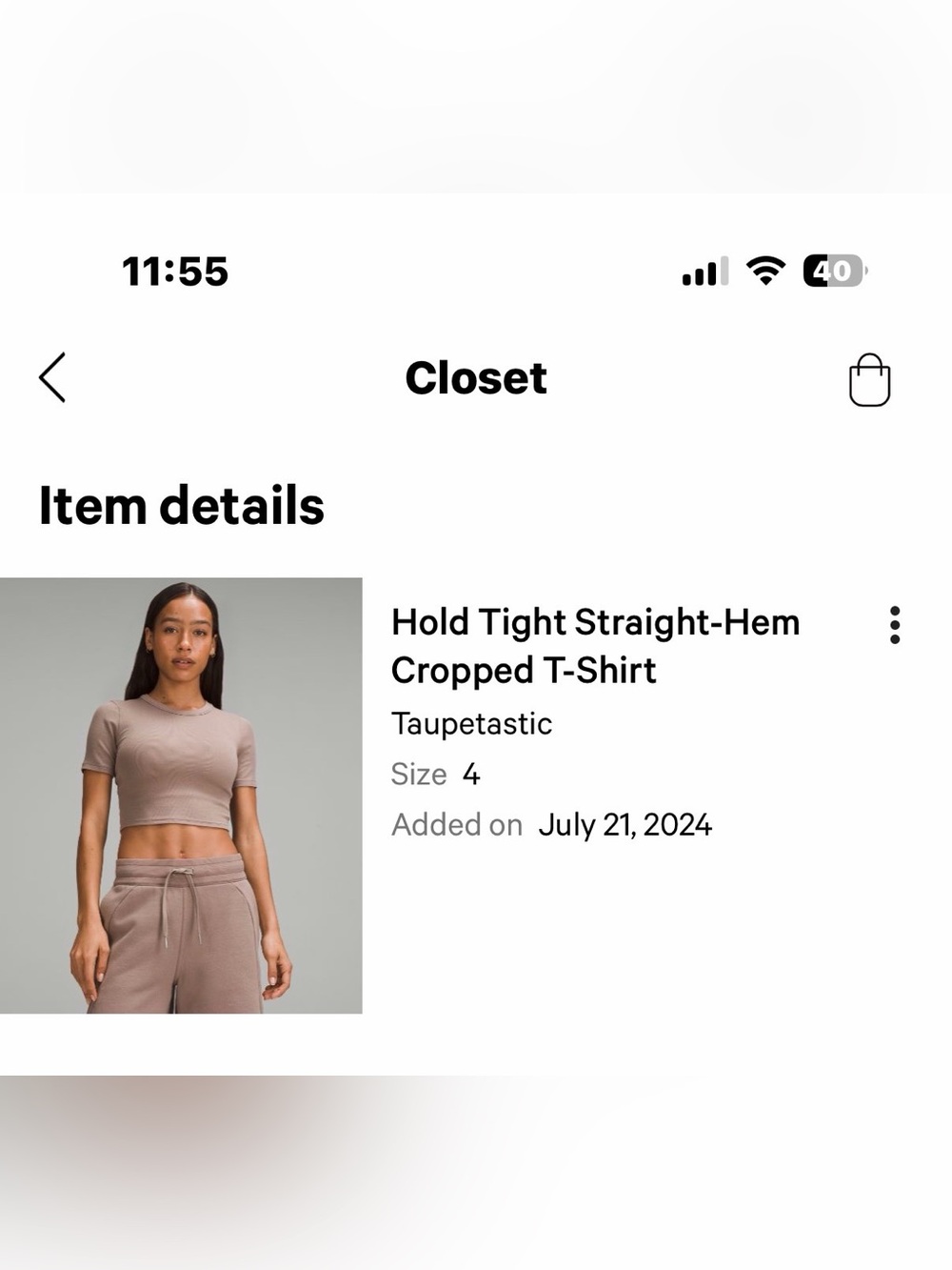 LULULEMON Hold Tight Straight-Hem Cropped Tee in Taupetastic